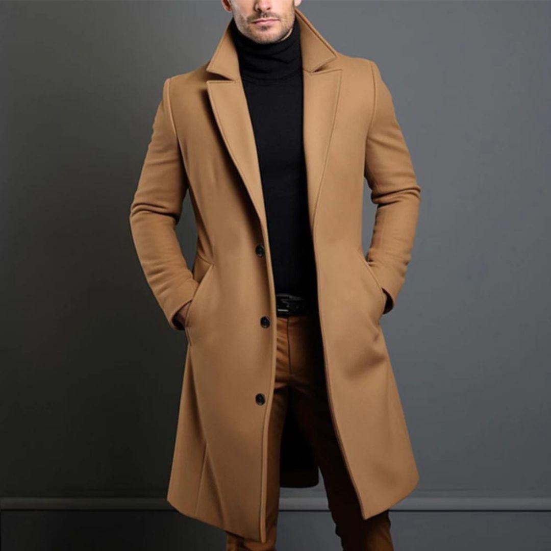 Autumn winter Long Trench Coat For Men | Solen