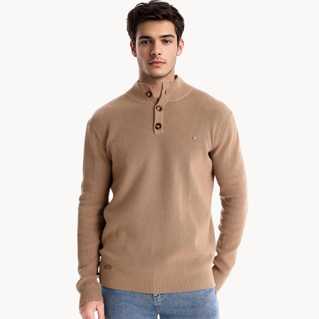 Ashton Button Mockneck Sweater | Solen