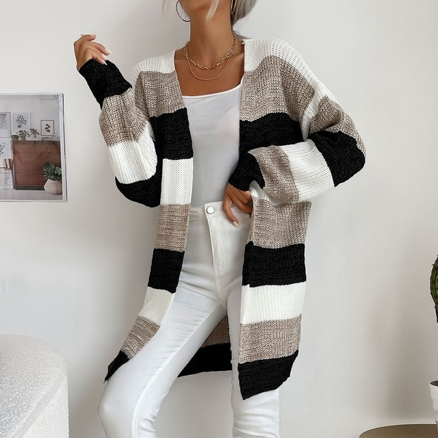 Patchwork Knitted Long Sweater | Solen