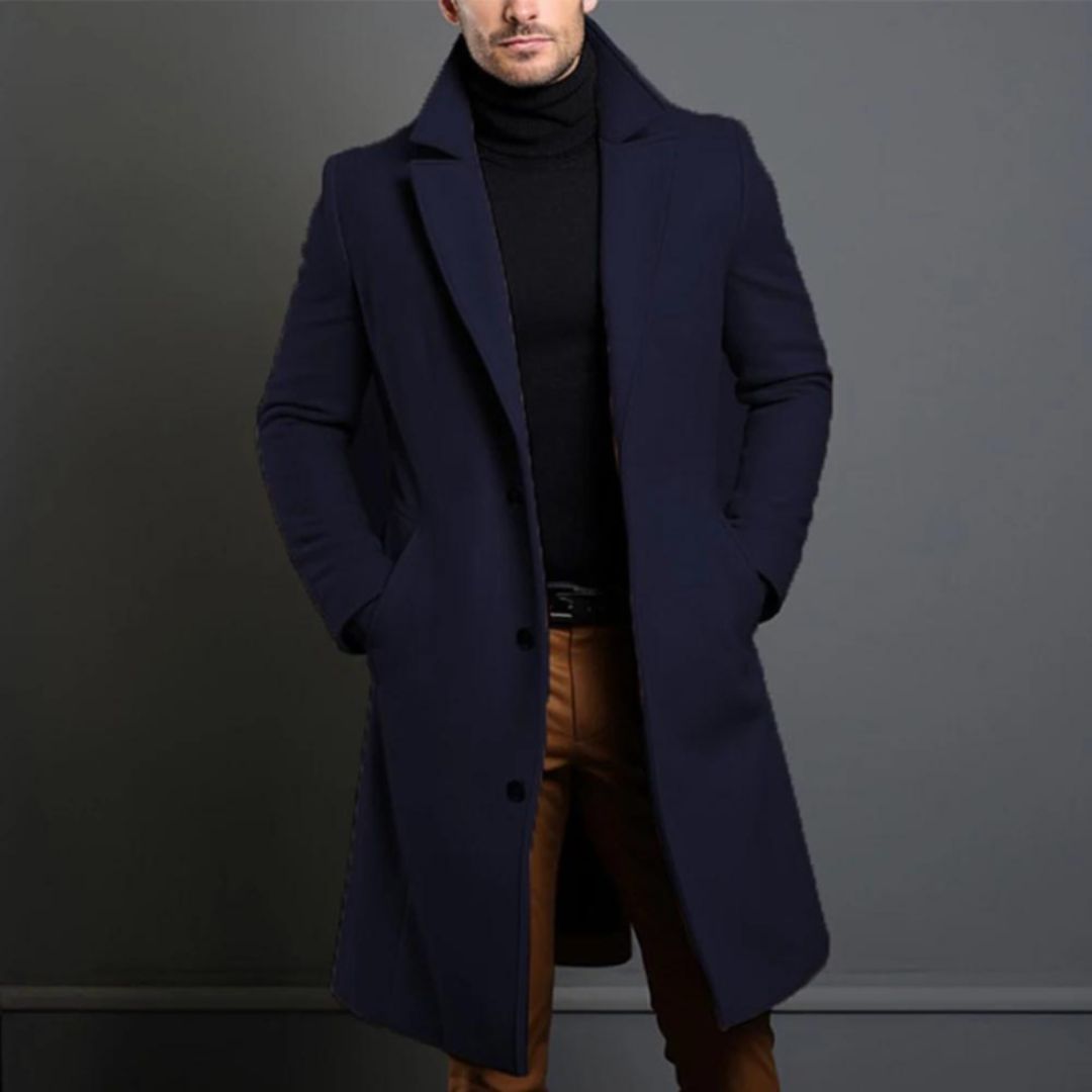 Autumn winter Long Trench Coat For Men | Solen