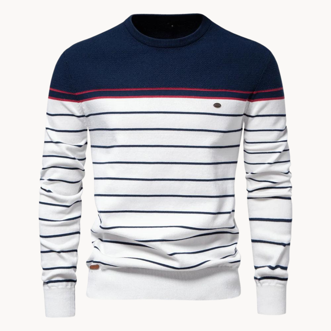 Atlantic Stripe Cotton Sweater | Solen