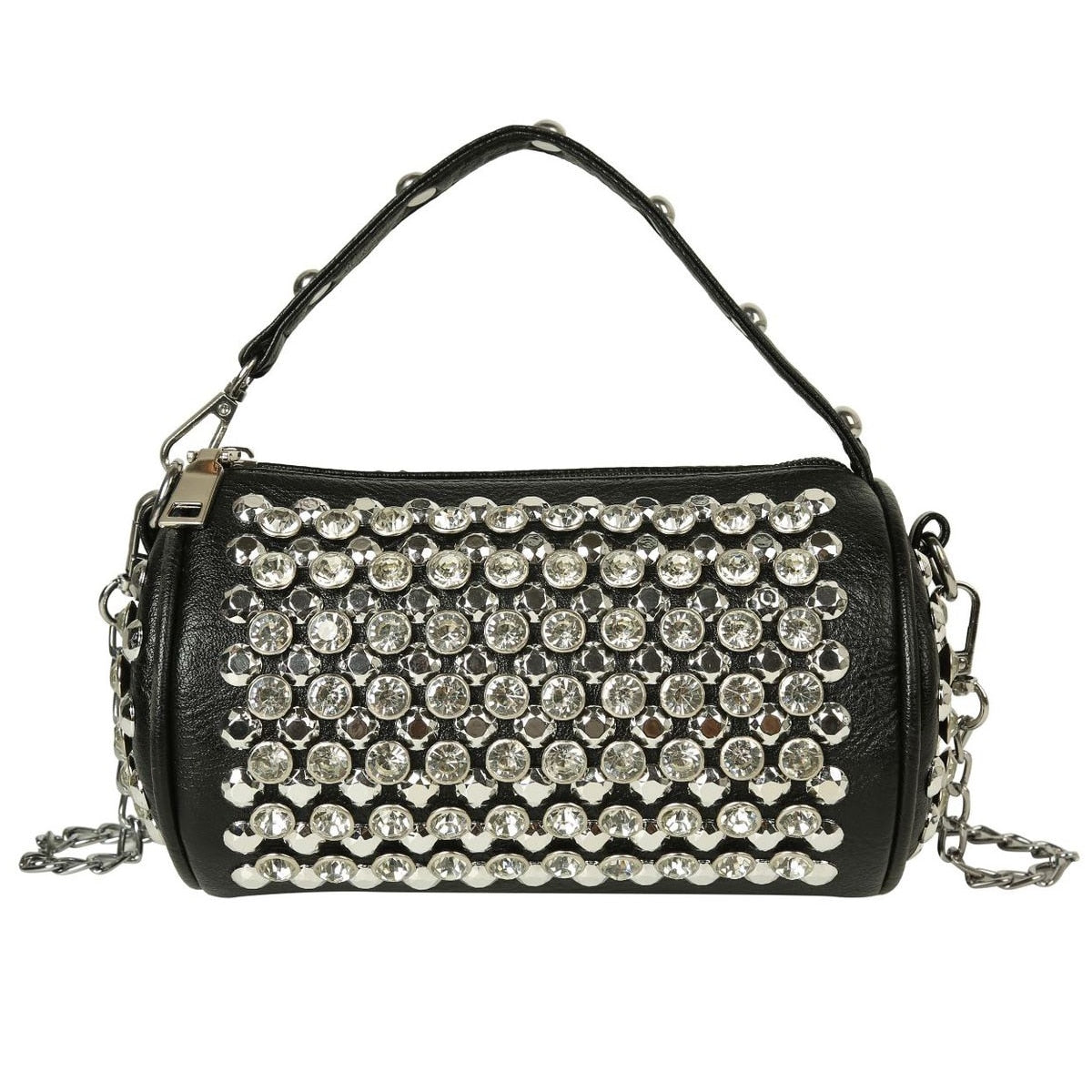 Slogan Rhinestone Rivet Crossbody | Solen