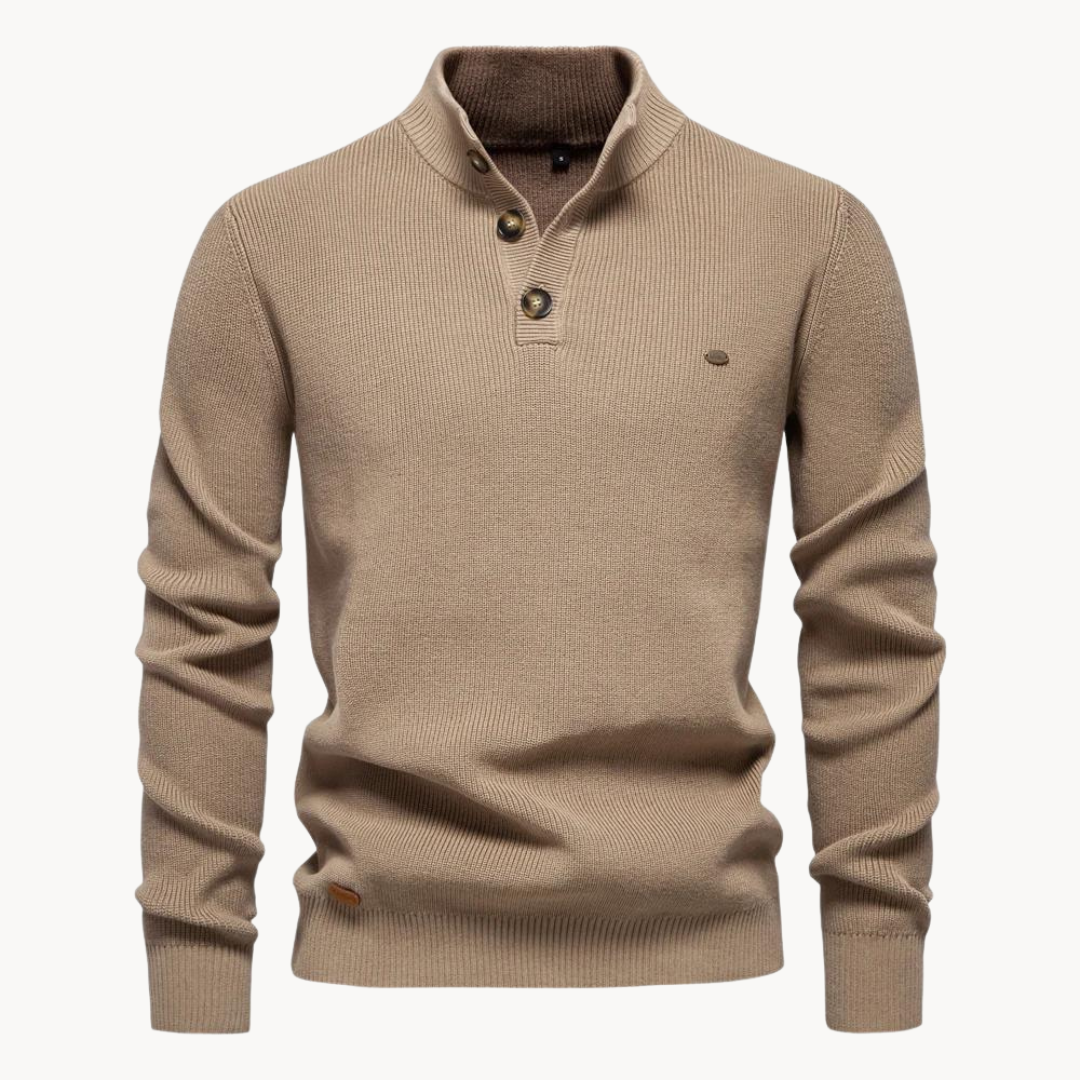 Ashton Button Mockneck Sweater | Solen