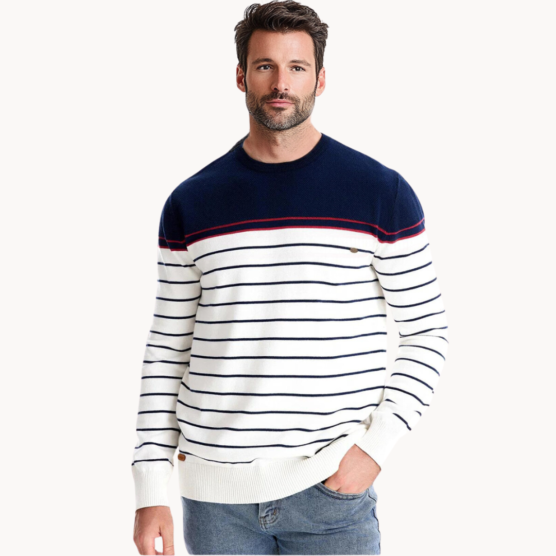 Atlantic Stripe Cotton Sweater | Solen